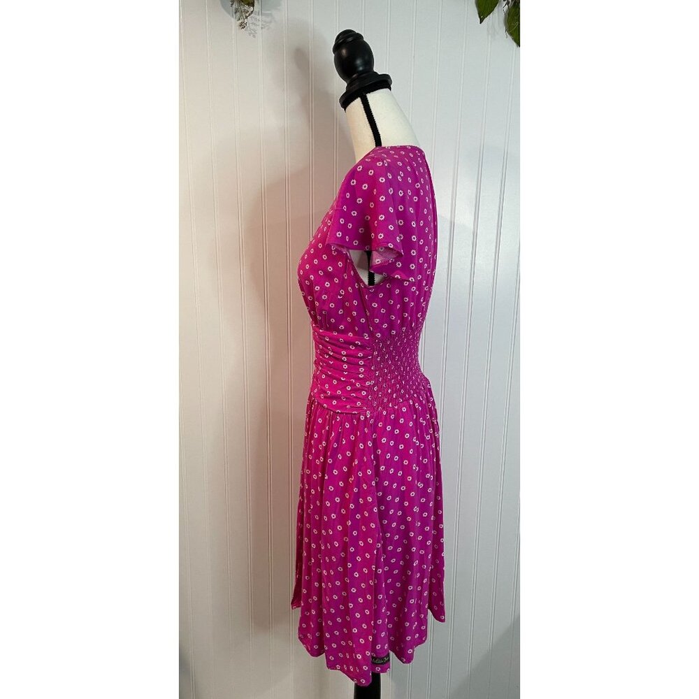 Matilda Jane Pink Floral Dress With Ruched Waist & Button Details - Picture 3 of 16